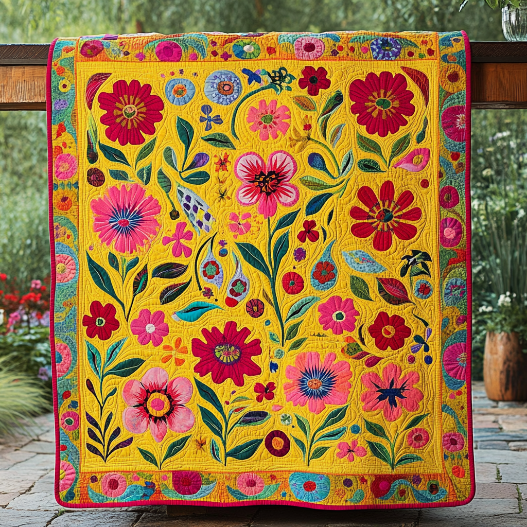 Blooming Joy Quilted Blanket NCU0VL2388