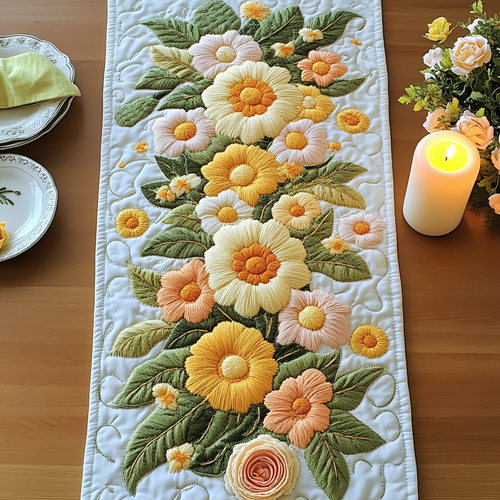 Blooming Joy Quilted Table Runner NCU0VH4575
