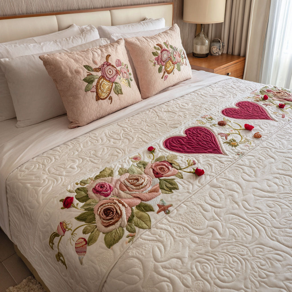 Blooming Love Quilted Bed Runner NCU0PT10837