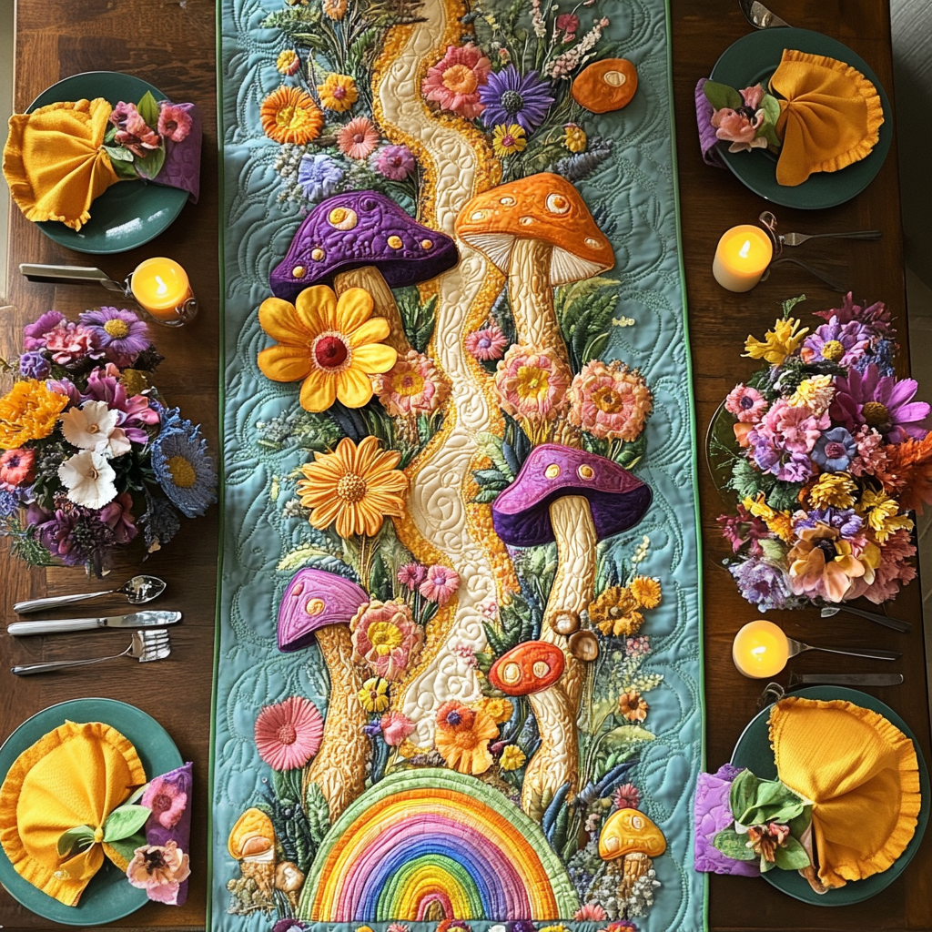 Blooming Magic Quilted Table Runner NCU0VH2708