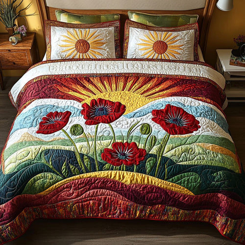 Blooming Meadows 3-Piece Quilted Bedding Set NCU0PT5747