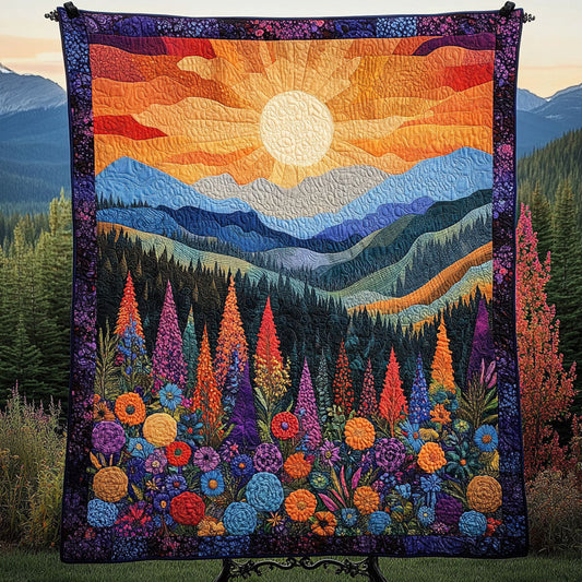 Blooming Mountain Sunrise Quilted Blanket NCU0NT4424