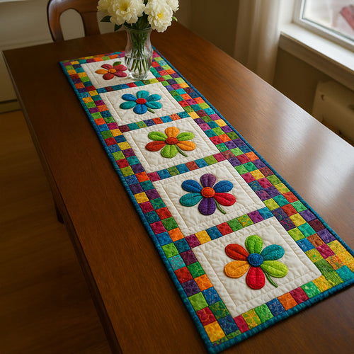 Blooming Patchwork Quilted Table Runner NCU0NT5378