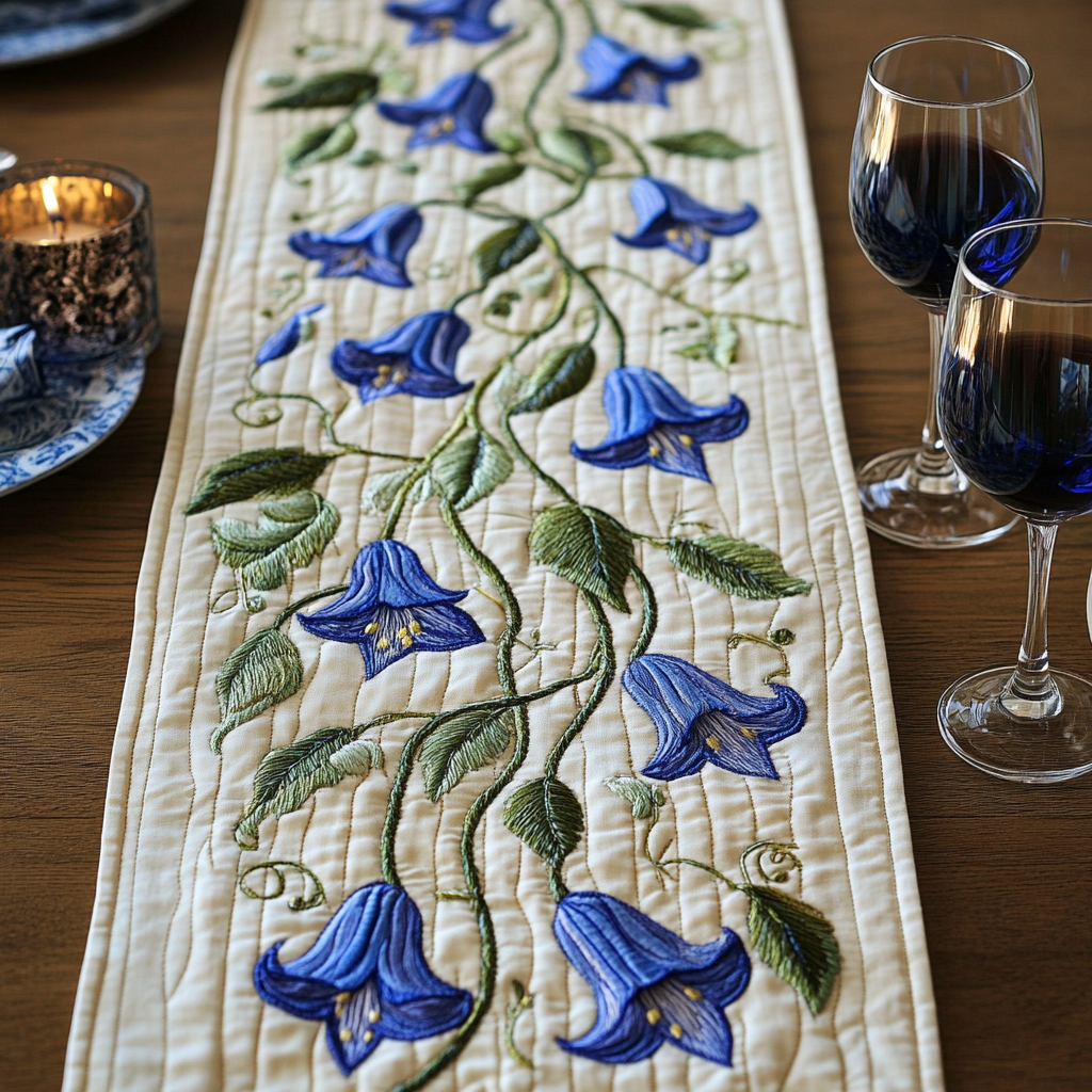 Blooming Path Quilted Table Runner NCU0VH4811