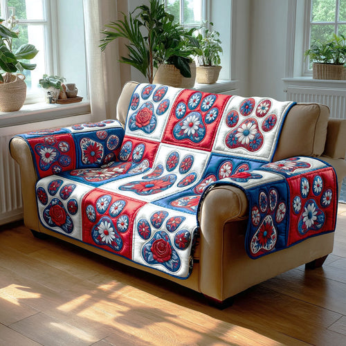 Blooming Patriot Paws Quilted Sofa Cover NCU0TD2338
