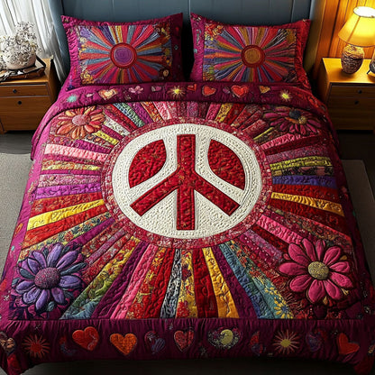 Blooming Peace 3-Piece Quilted Bedding Set NCU0NT5757