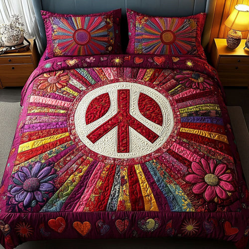 Blooming Peace 3-Piece Quilted Bedding Set NCU0NT5757