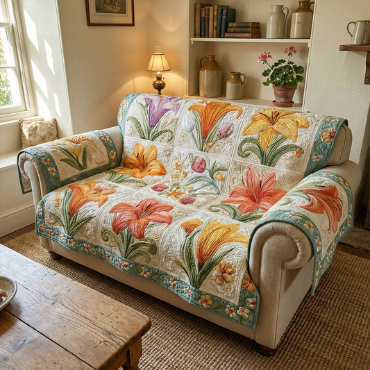 Blooming Porch Delight Quilted Sofa Cover NCU0PT11426