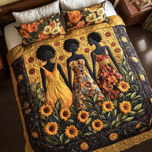 Blooming Sisterhood 3-Piece Quilted Bedding Set NCU0NT7665