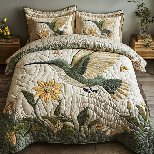 Blooming Sky 3-Piece Quilted Bedding Set NCU0VH5684