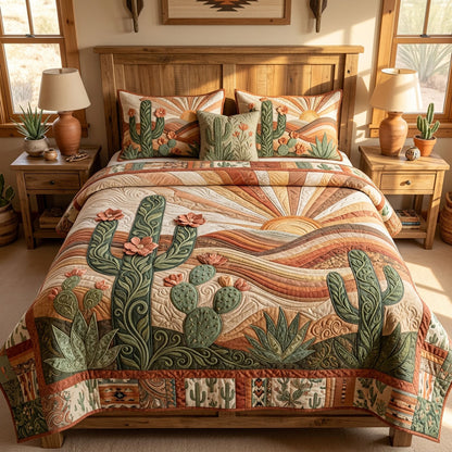 Blooming Sonoran Garden 3-Piece Quilted Bedding Set NCU0PT11755