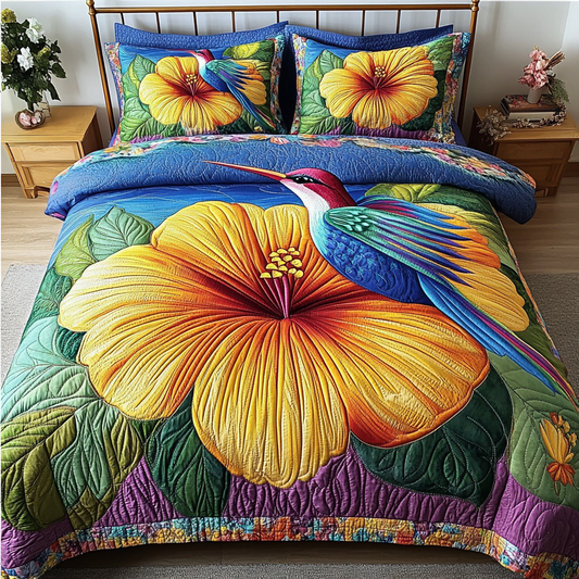 Blooming Spirit 3-Piece Quilted Bedding Set NCU0VL2149