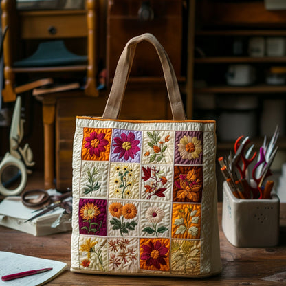Blooming Stitches Quilted Tote Bag NCU0PT7899