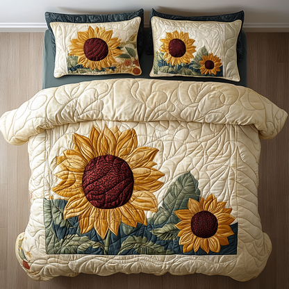 Blooming Sun 3-Piece Quilted Bedding Set NCU0DV3129