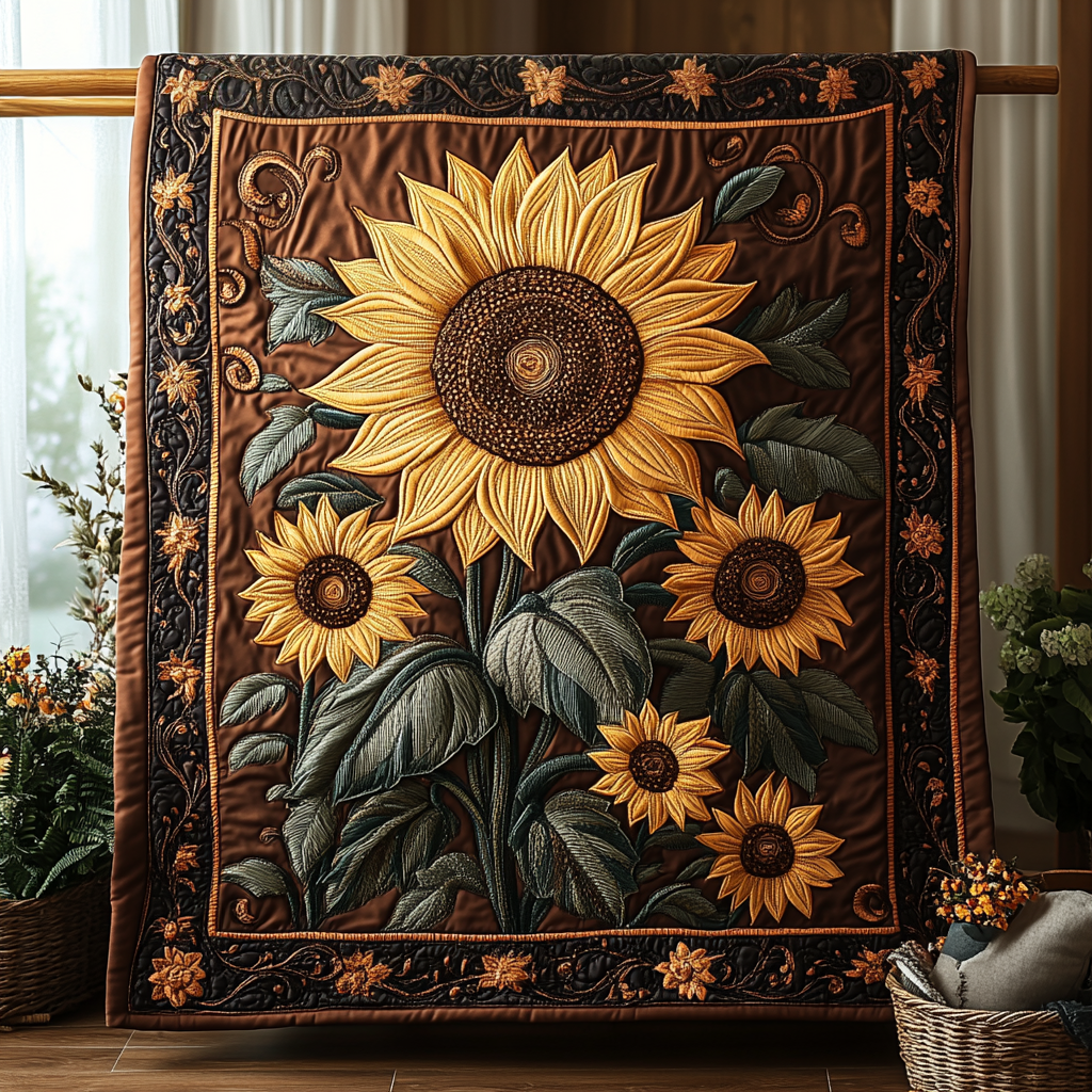 Blooming Sun Quilted Blanket NCU0DV3179 – Vantique