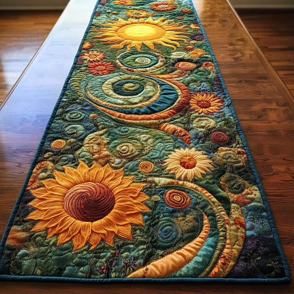 Blooming Sun Quilted Table Runner NCU0VH4626