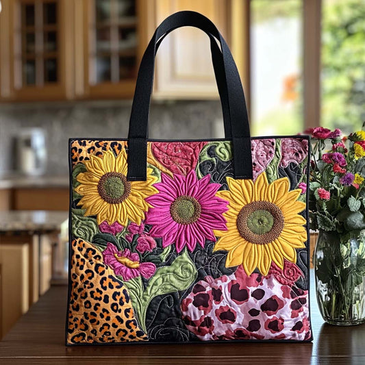 Blooming Sunflower Joy Quilted Tote Bag NCU0NT8458
