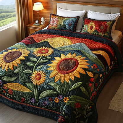 Blooming Sunscape 3-Piece Quilted Bedding Set NCU0PT4470