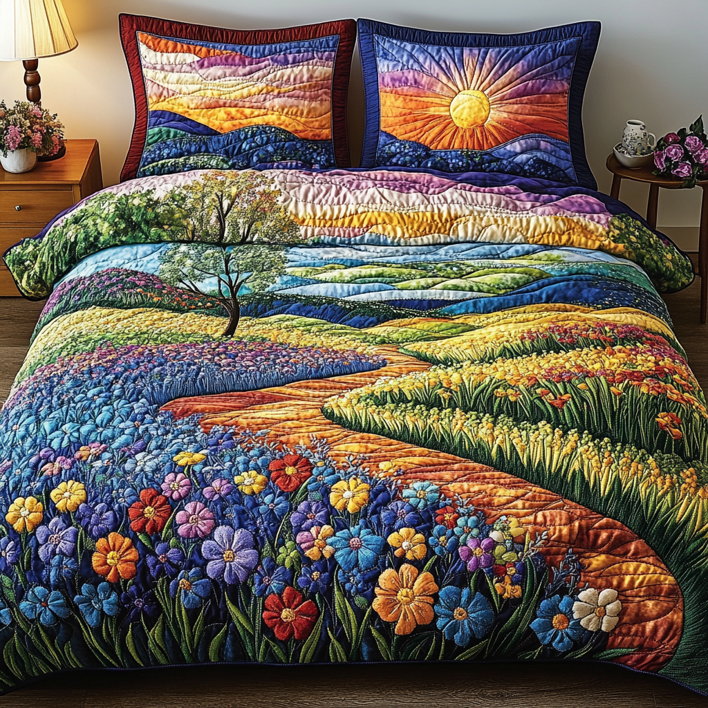 Blooming Texas 3-Piece Quilted Bedding Set NCU0VL2136