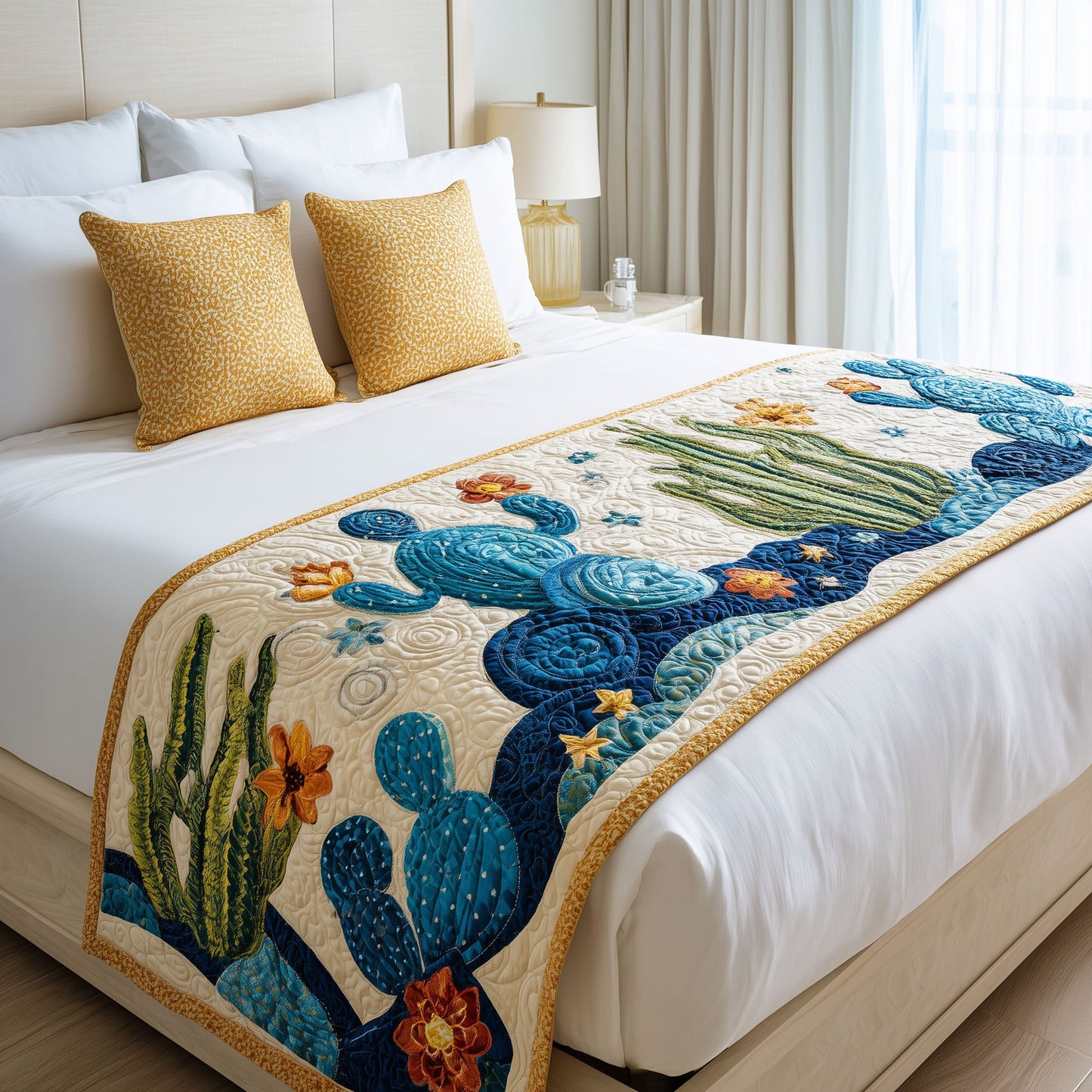 Blooming Trails Quilted Bed Runner NCU0PT8769