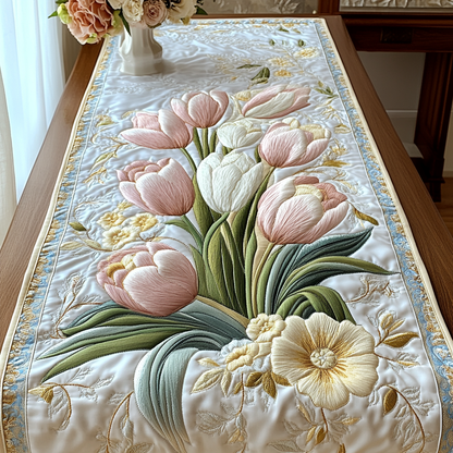 Blooming Tulips Quilted Table Runner NCU0VL1435
