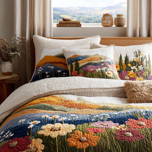 Blooming Valley 3-Piece Quilted Bedding Set NCU0DV9275