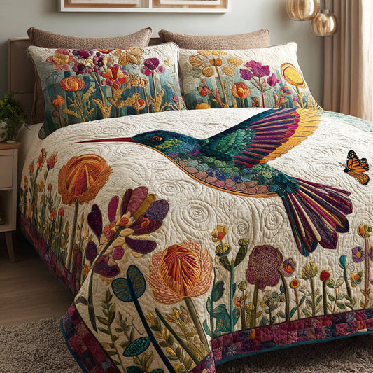 Blooming Wings 3-Piece Quilted Bedding Set NCU0DK12039