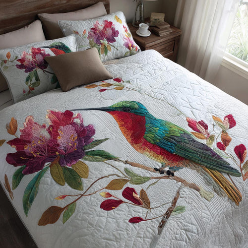 Blooming Wings 3-Piece Quilted Bedding Set NCU0DV9351