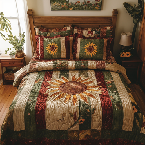 Blooms 3-Piece Quilted Bedding Set NCU0VL944