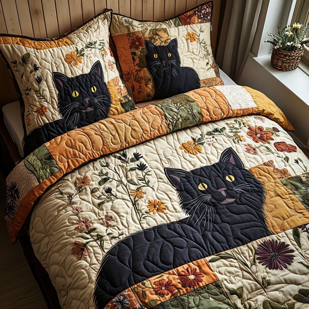 Blossom Paws Quilted Bedding Set NCU0DV4904
