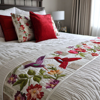 Blossom Birds Quilted Bed Runner NCU0PT10838