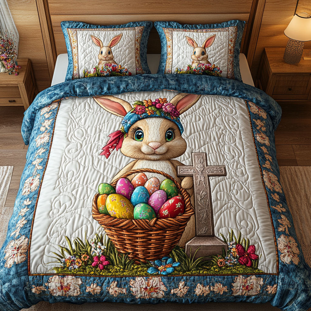 Cartoon Bunny Flowers Bedding Sets main image 1