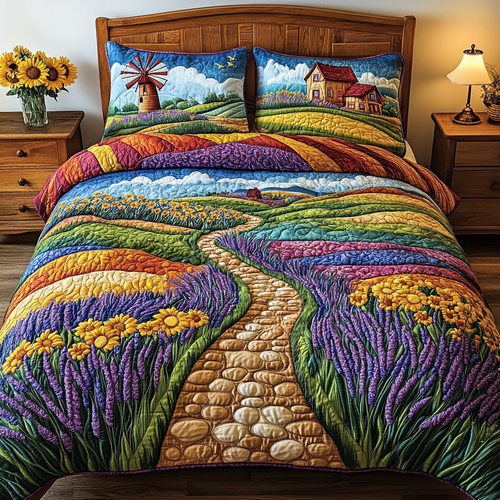 Blossom Burst 3-Piece Quilted Bedding Set NCU0VL1913