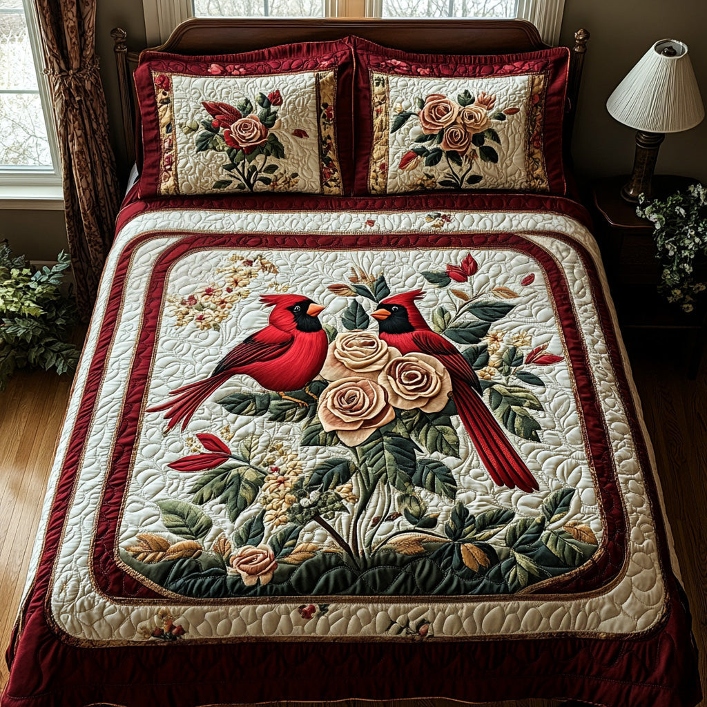 Blossom Cardinal 3-Piece Quilted Bedding Set NCU0DV6665