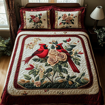 Blossom Cardinal 3-Piece Quilted Bedding Set NCU0DV6665