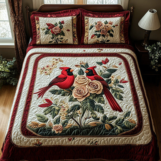 Blossom Cardinal 3-Piece Quilted Bedding Set NCU0DV6665