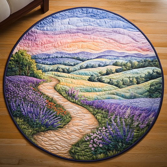 Blossom Curve Quilted Round Mat NCU0VH5659