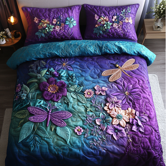 Blossom Dance 3-Piece Quilted Bedding Set NCU0VH5663