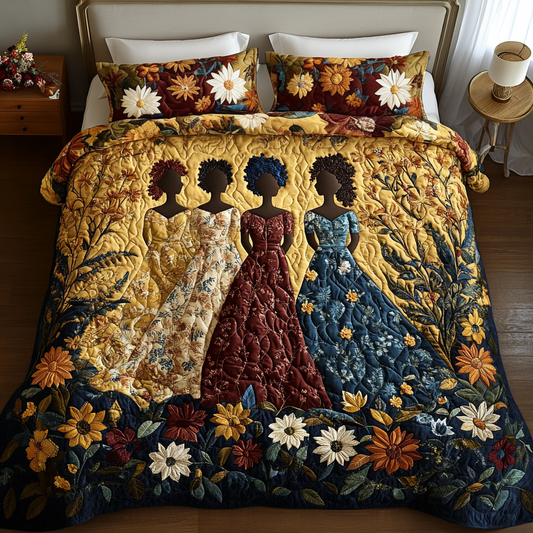 Blossom Embrace 3-Piece Quilted Bedding Set NCU0VH5632