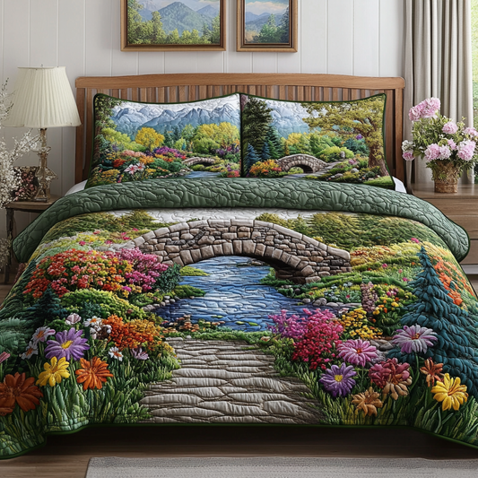 Blossom Field 3-Piece Quilted Bedding Set NCU0VL2507