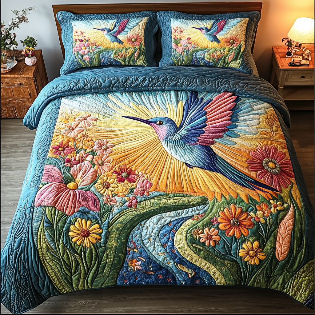 Hummingbird Quilted Bedding Set NCU0VT105 – Vantique