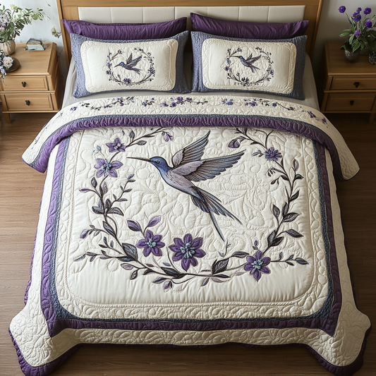 Blossom Flight 3-Piece Quilted Bedding Set NCU0VH4915