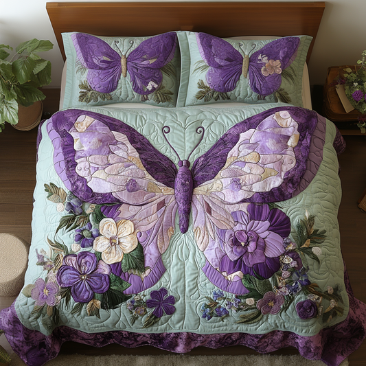 Blossom Flight 3-Piece Quilted Bedding Set NCU0VH5831