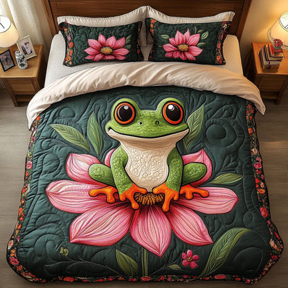 Blossom Frog Serenity 3-Piece Quilted Bedding Set NCU0NT3960