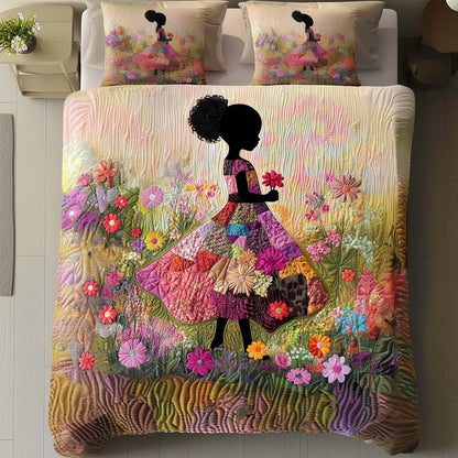 Blossom Grace 3-Piece Quilted Bedding Set NCU0NT8050