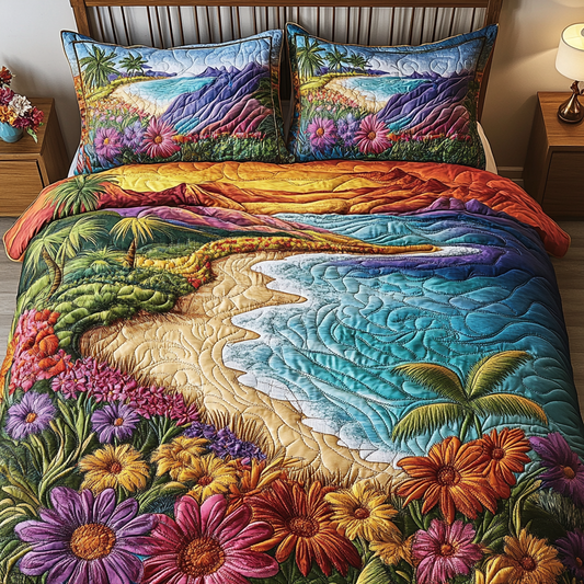 Blossom Haven 3-Piece Quilted Bedding Set NCU0VH4023