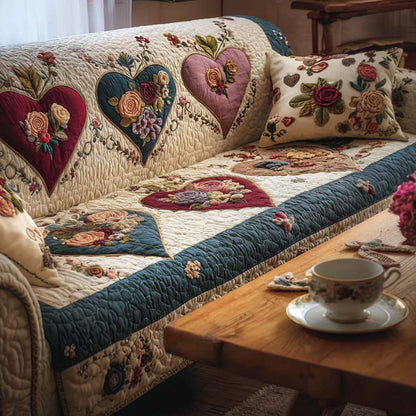 Blossom Hearts Quilted Sofa Cover NCU0NT11517
