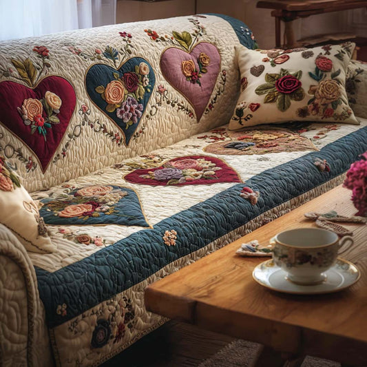 Blossom Hearts Quilted Sofa Cover NCU0NT11517