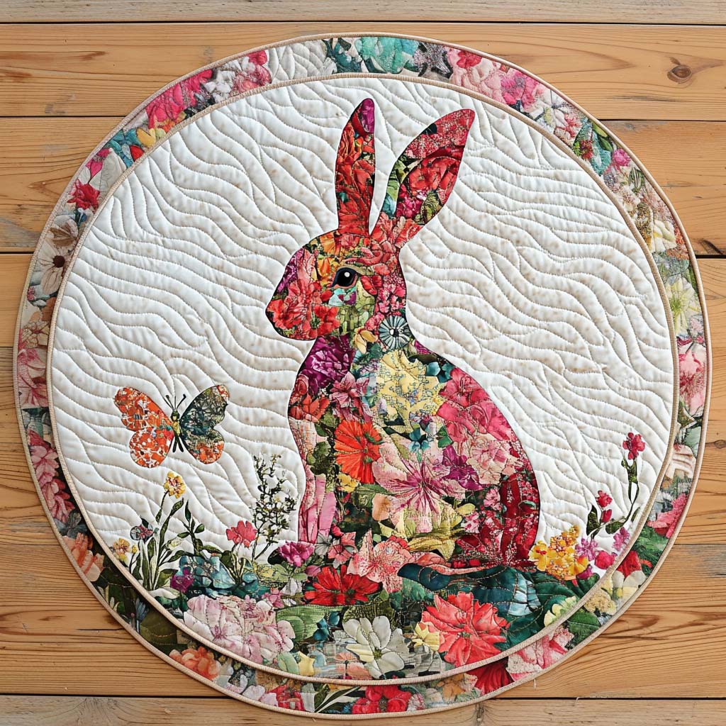 Blossom Hop Quilted Round Mat NCU0NT8079