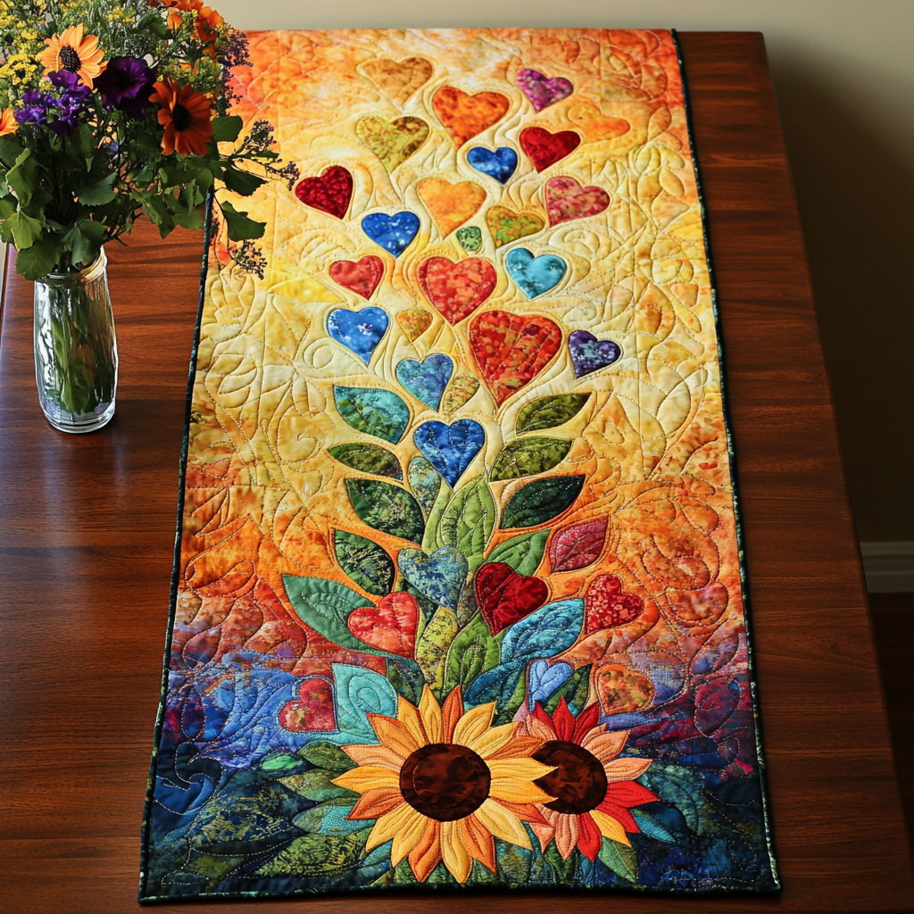 Blossom Joy Quilted Table Runner NCU0VL1898